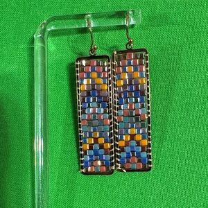 Vibrant Geometric Drop Earrings